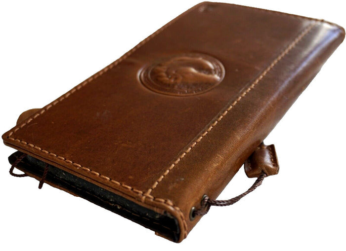 Handmade Leather Galaxy Z Fold Wallet Case: Horse Art Book Cover