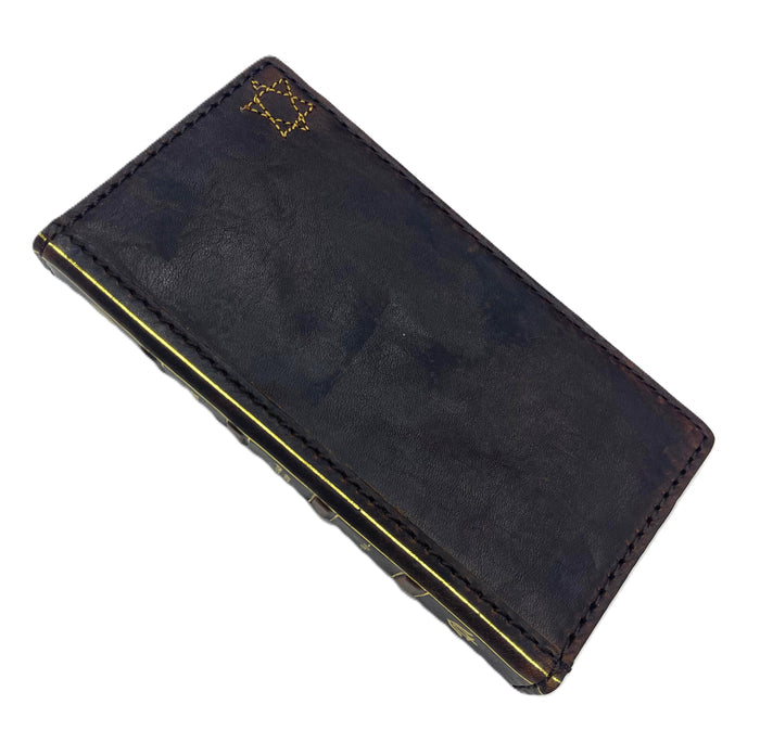 Handmade Leather Galaxy Z Fold Wallet Case: Star Of David Design