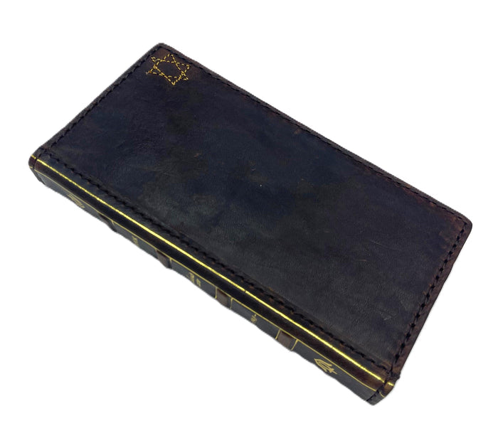 Handmade Leather Galaxy Z Fold Wallet Case: Star Of David Design