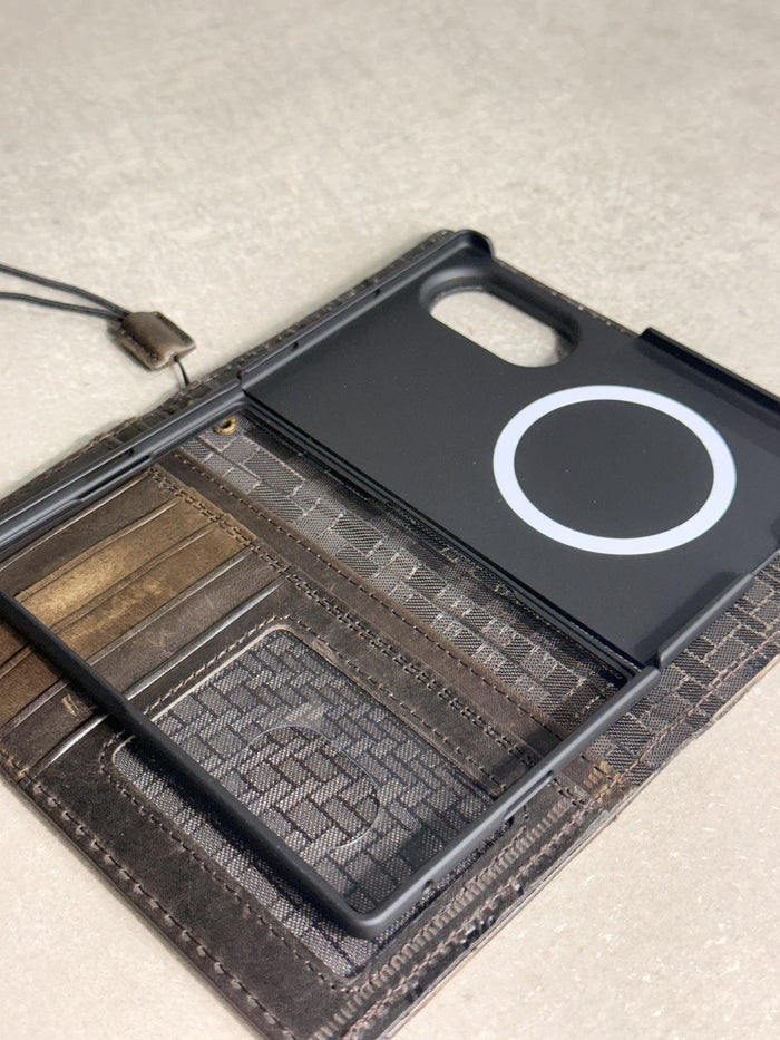 Handmade Leather Galaxy Z Fold Wallet Case: Tree Of Life Design