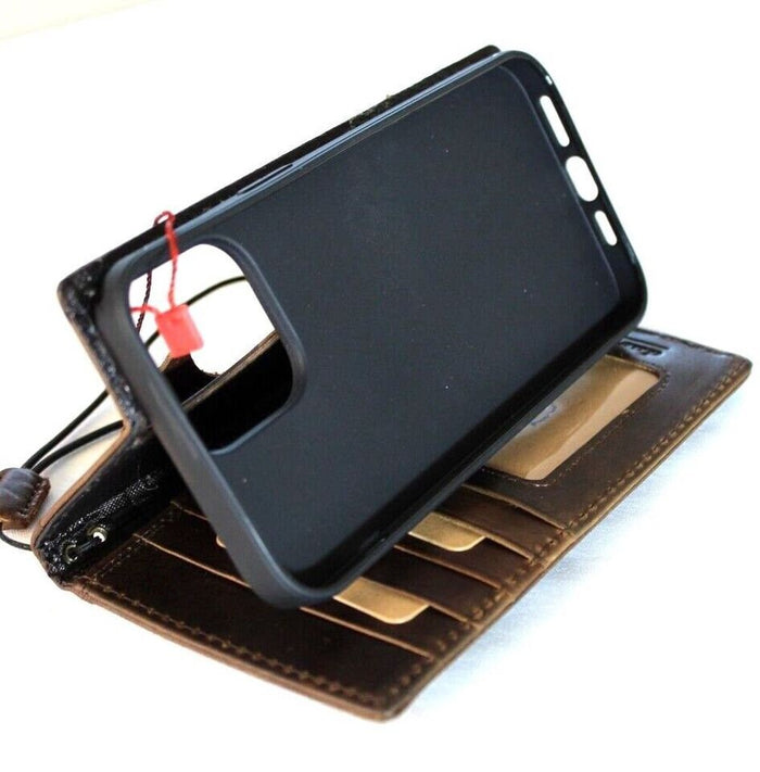 Handmade Leather Google Pixel Wallet Case: Jewish Mezuzah Cover