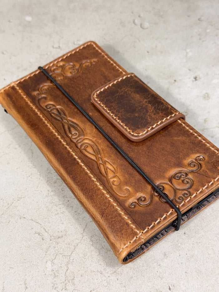 Handmade Leather Google Pixel Wallet Case: Vintage  Design