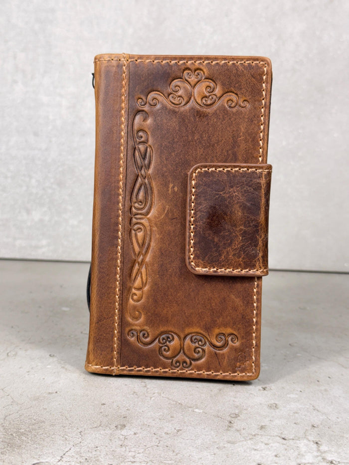 Handmade Leather Google Pixel Wallet Case: Vintage  Design
