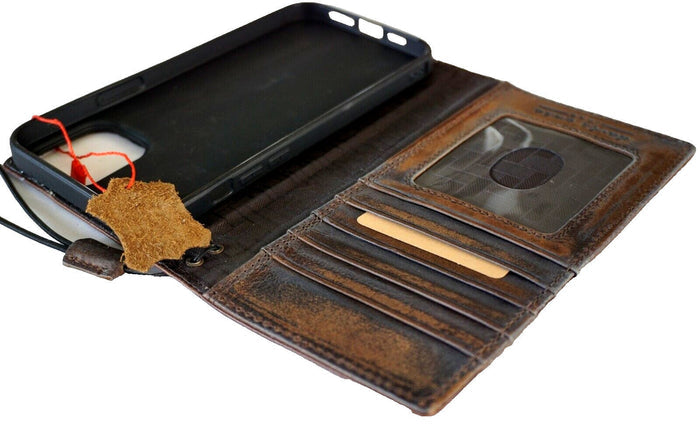 Handmade Leather Google Pixel Wallet Case: Vintage Lion Art Cover