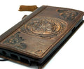 Handmade Leather Google Pixel Wallet Case: Vintage Rose Design