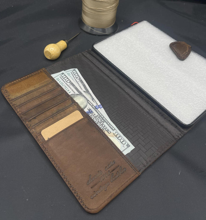 Handmade Leather iPad Case: Wallet Cover, Polish Art