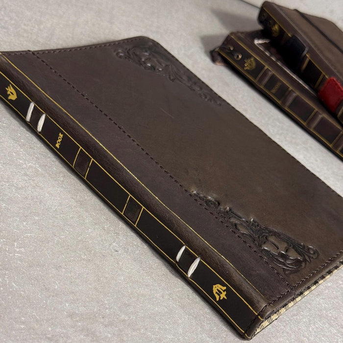 Handmade Leather iPad Cover, Book Style Case with Pen Holder