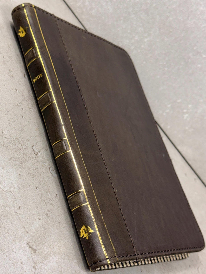 Handmade Leather iPad Cover, Book Style Case with Pen Holder