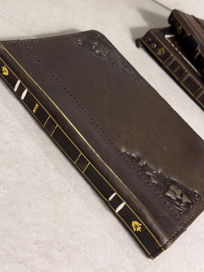 Handmade Leather iPad Cover, Book Style Case with Pen Holder
