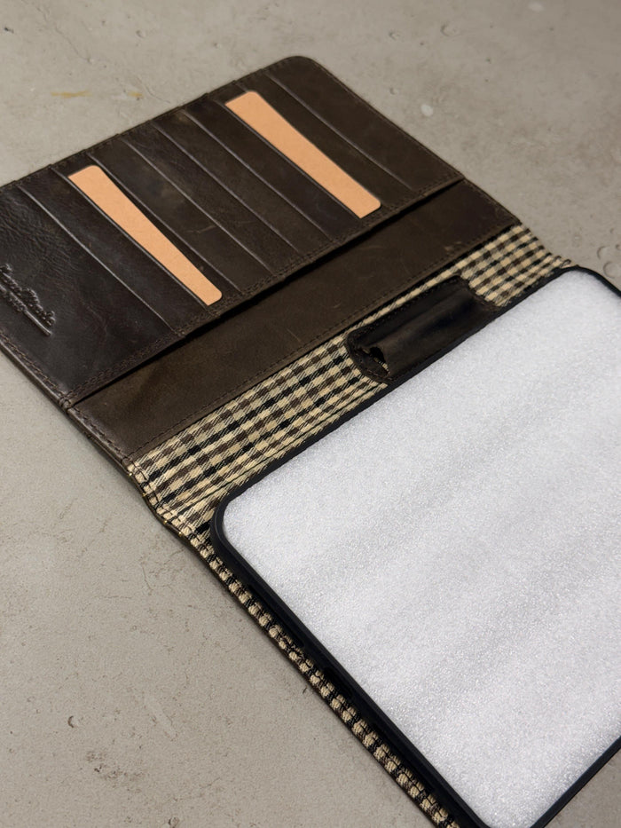 Handmade Leather iPad Cover, Book Style Case with Pen Holder