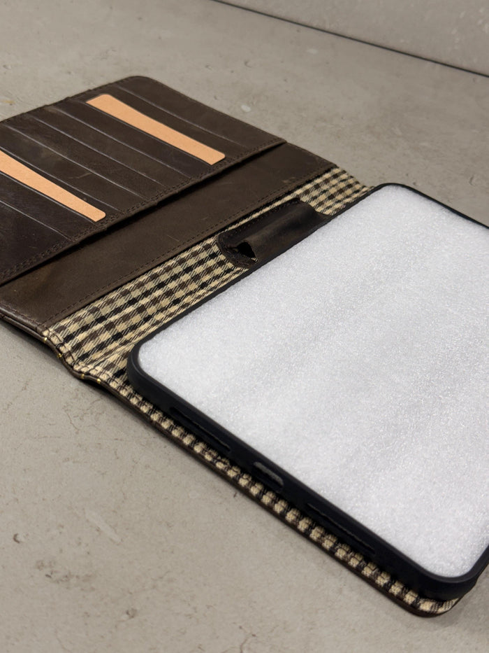 Handmade Leather iPad Cover, Book Style Case with Pen Holder