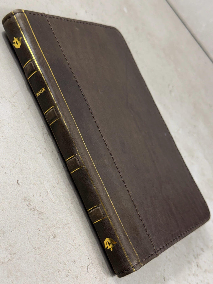 Handmade Leather iPad Cover, Book Style Case with Pen Holder