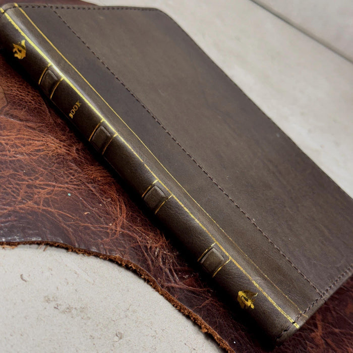 Handmade Leather iPad Cover, Book Style Case with Pen Holder