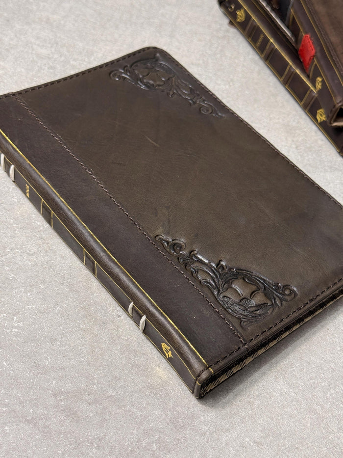 Handmade Leather iPad Cover, Book Style Case with Pen Holder