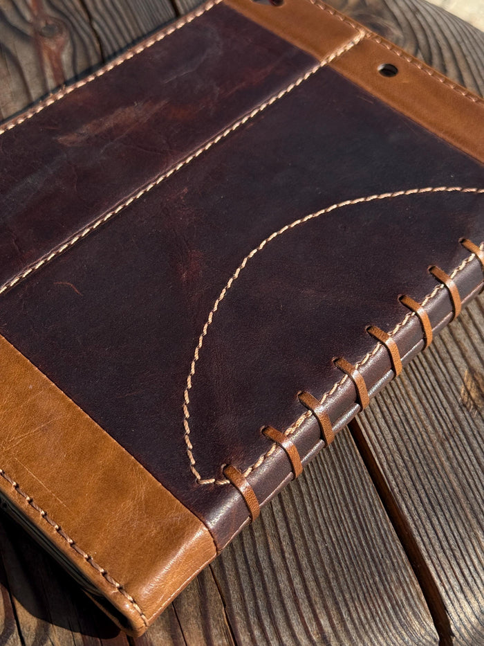 Handmade Leather iPad Cover: Floral Tooled Wallet Case