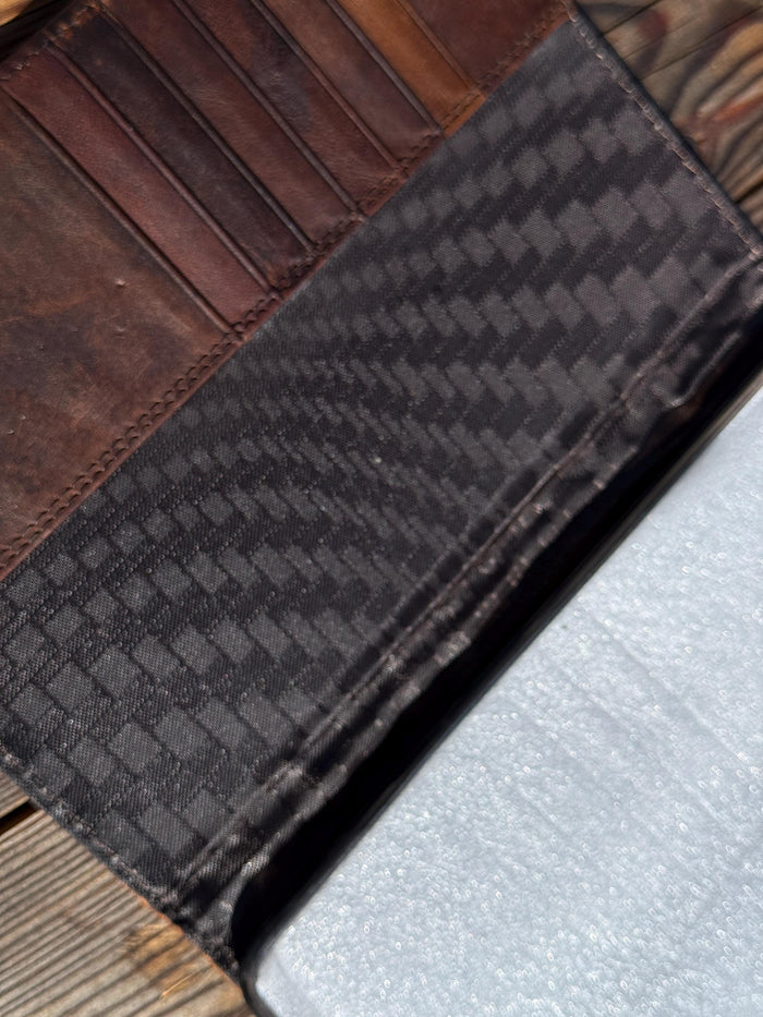 Handmade Leather iPad Cover: Floral Tooled Wallet Case