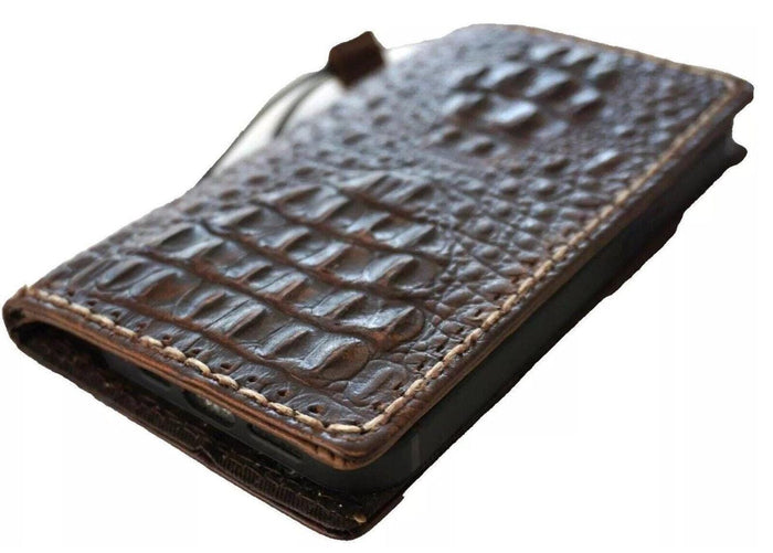 Handmade Leather iPhone Wallet Case: Card Slots, Stitch Detail