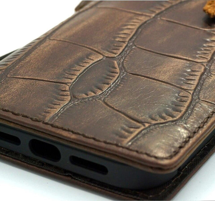 Handmade Leather iPhone Wallet Case: Credit Card Slots, ID Window
