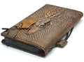 Handmade Leather iPhone Wallet Case: Crocodile Embossed, Card Slots