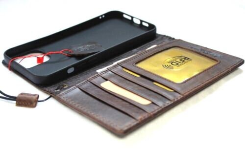 Handmade Leather iPhone Wallet Case: Crocodile Embossed, Card Slots