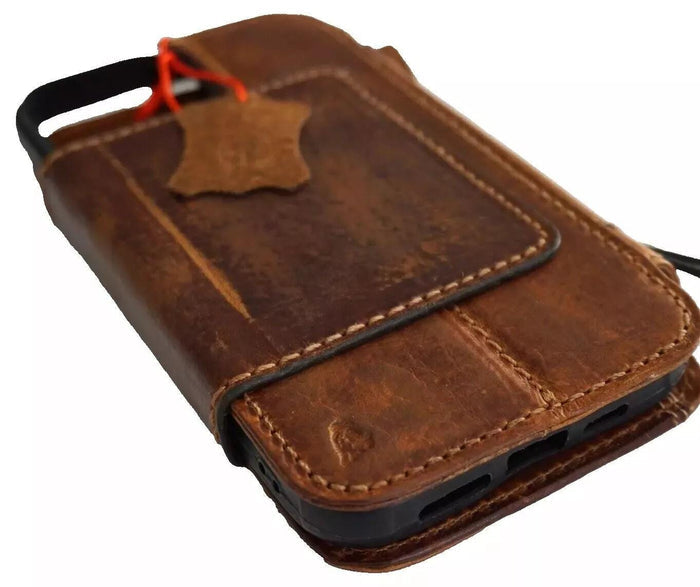 Handmade Leather iPhone Wallet Case: Removable Card Slots