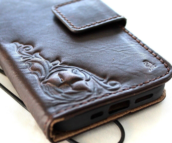 Handmade Leather iPhone Wallet Case: Vintage Book Style