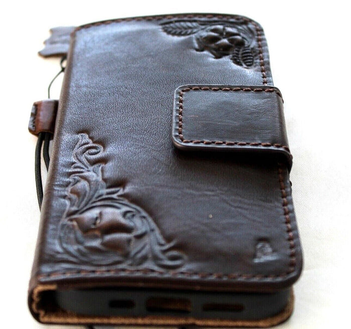 Handmade Leather iPhone Wallet Case: Vintage Book Style