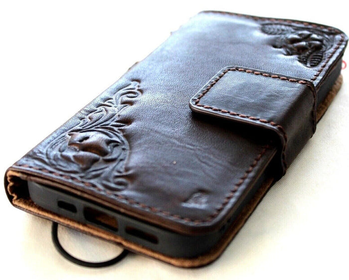 Handmade Leather iPhone Wallet Case: Vintage Book Style