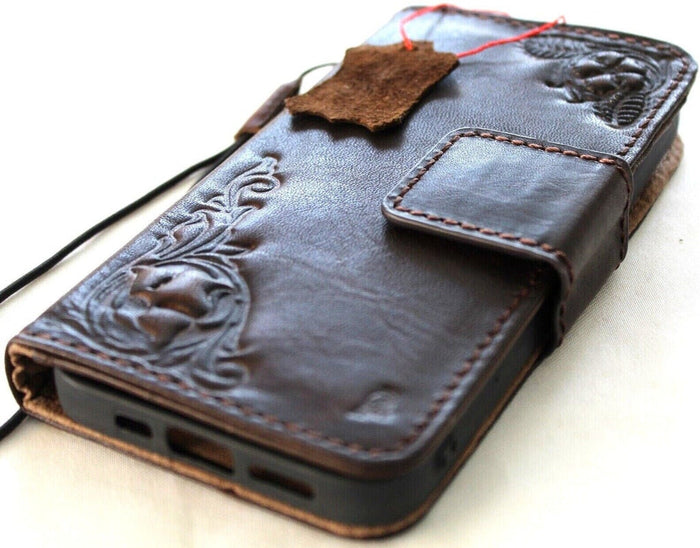 Handmade Leather iPhone Wallet Case: Vintage Book Style