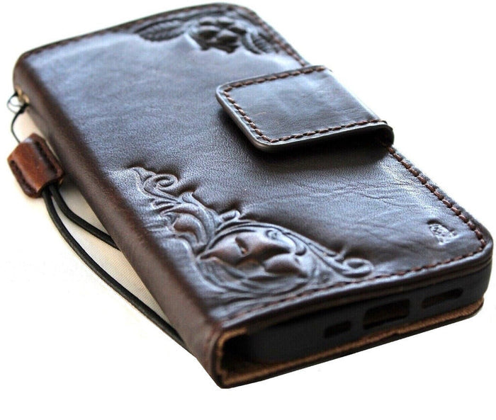 Handmade Leather iPhone Wallet Case: Vintage Book Style