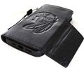 Handmade Leather iPhone Wallet Case: Vintage Eagle Art Design