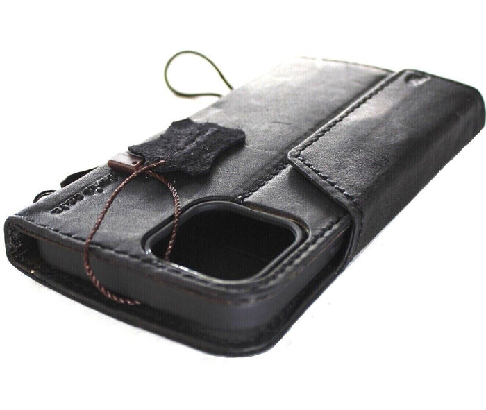 Handmade Leather iPhone Wallet Case: Vintage Eagle Art Design