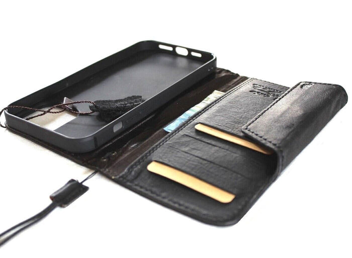 Handmade Leather iPhone Wallet Case: Vintage Eagle Art Design