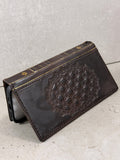 Handmade Leather iPhone Wallet Case: Vintage Stamped Cross Design