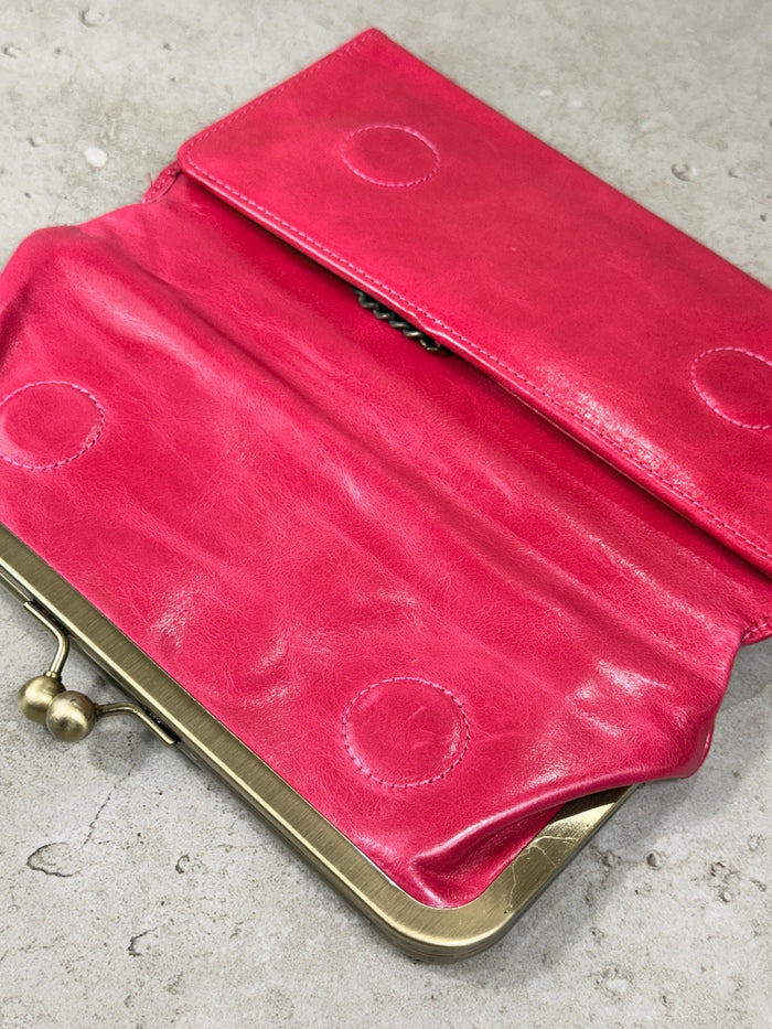 Handmade Leather Kiss Lock Wallet – Vintage Style Clutch Purse