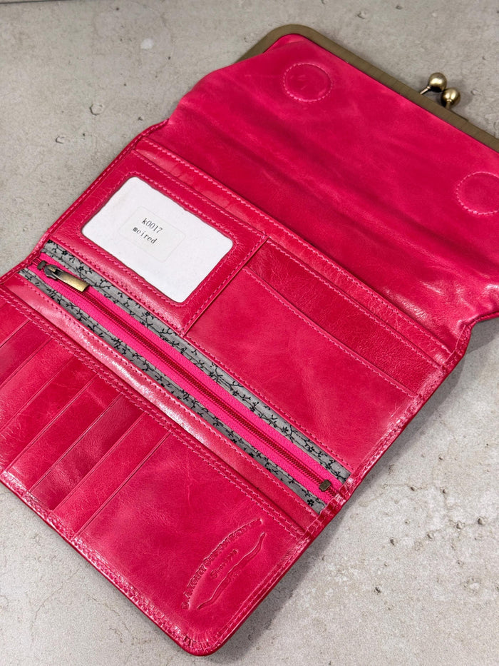 Handmade Leather Kiss Lock Wallet – Vintage Style Clutch Purse