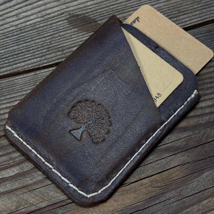 Handmade Leather Mini Card Wallet – Slim Genuine Leather Gift
