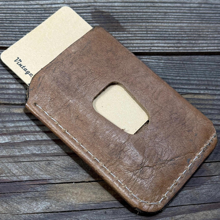 Handmade Leather Mini Card Wallet – Slim Genuine Leather Gift