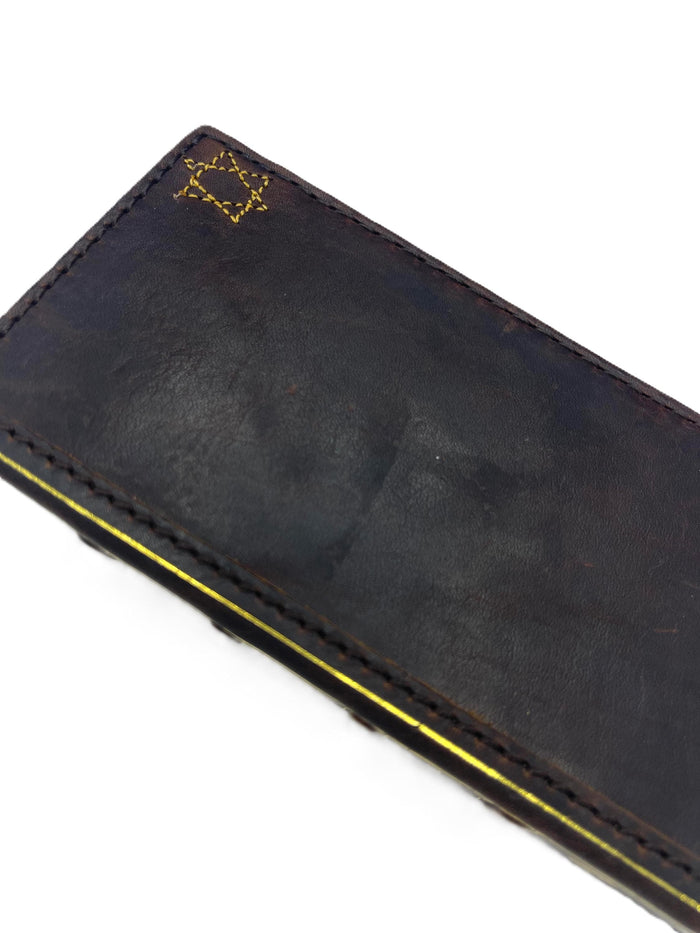 Handmade Leather One Plus Phone Cover: Star Of David Card Slots