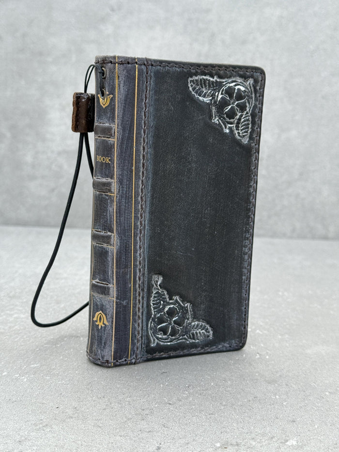 Handmade Leather Phone Wallet: Book Style Card Cover