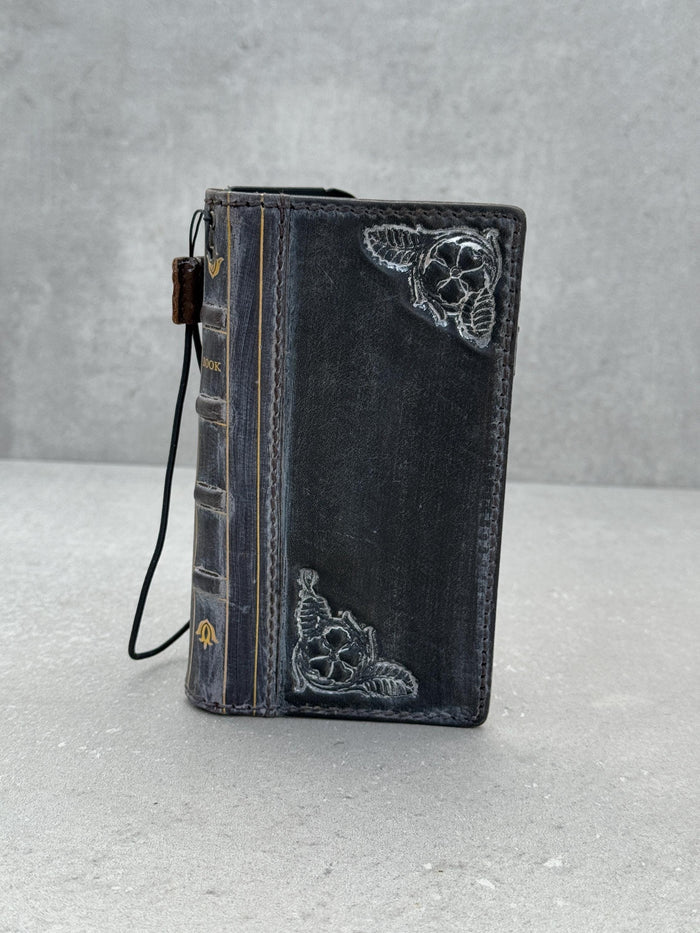 Handmade Leather Phone Wallet: Book Style Card Cover