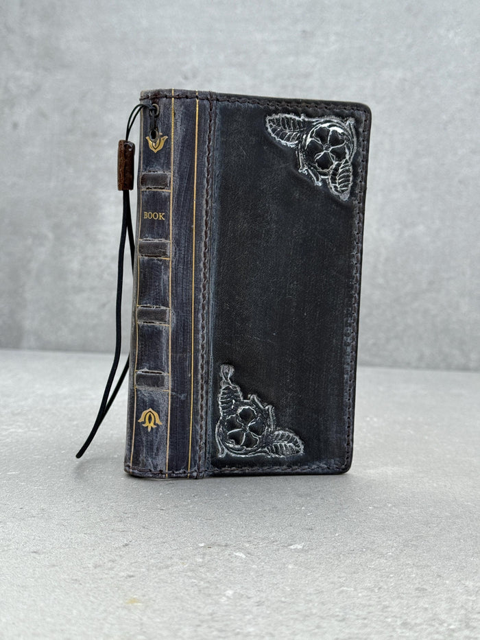 Handmade Leather Phone Wallet: Book Style Card Cover