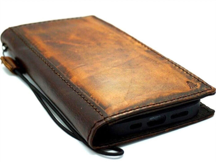 Handmade Leather Phone Wallet: Book Style Credit Card Cover