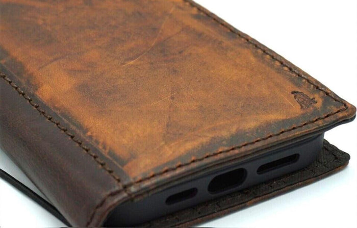 Handmade Leather Phone Wallet: Book Style Credit Card Cover