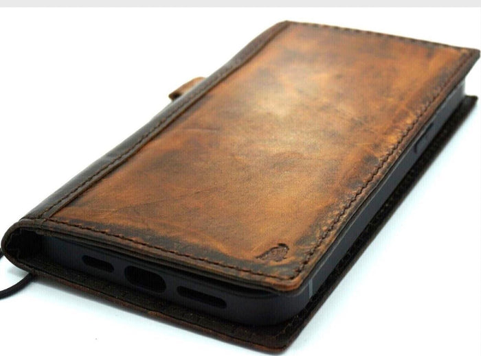 Handmade Leather Phone Wallet: Book Style Credit Card Cover