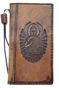 Handmade Leather Phone Wallet Case: Buddha Book Design