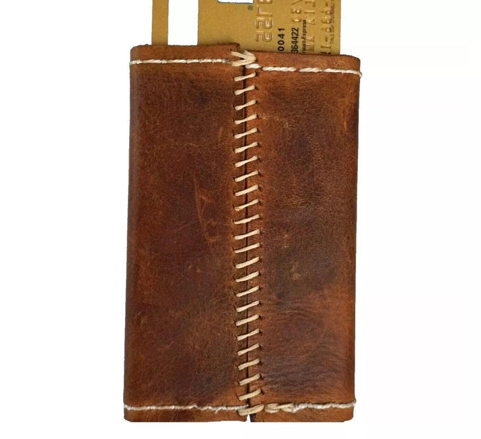 Handmade leather removable credit card wallet for women and men Davidov Art