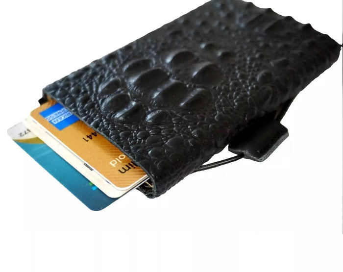 Handmade leather removable credit card wallet for women and men Davidov Art