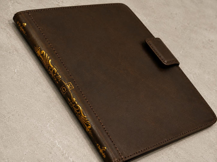 Handmade Leather Samsung tab A9+ A11+ Cover, Book Style Case with Pen Holder