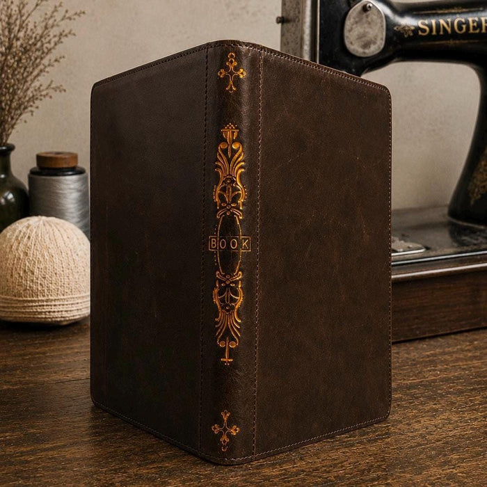 Handmade Leather Samsung tab A9+ A11+ Cover, Book Style Case with Pen Holder
